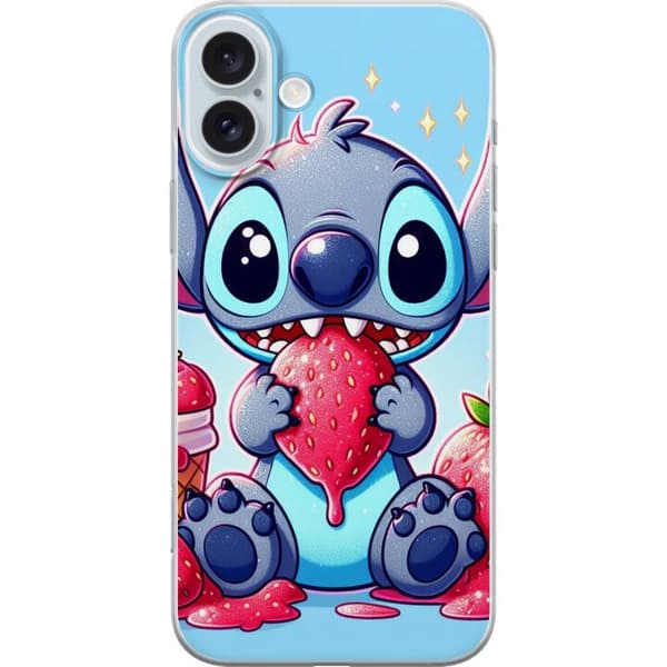 Apple iPhone 16 Plus Läpinäkyvä kuori Strawberry Stitch