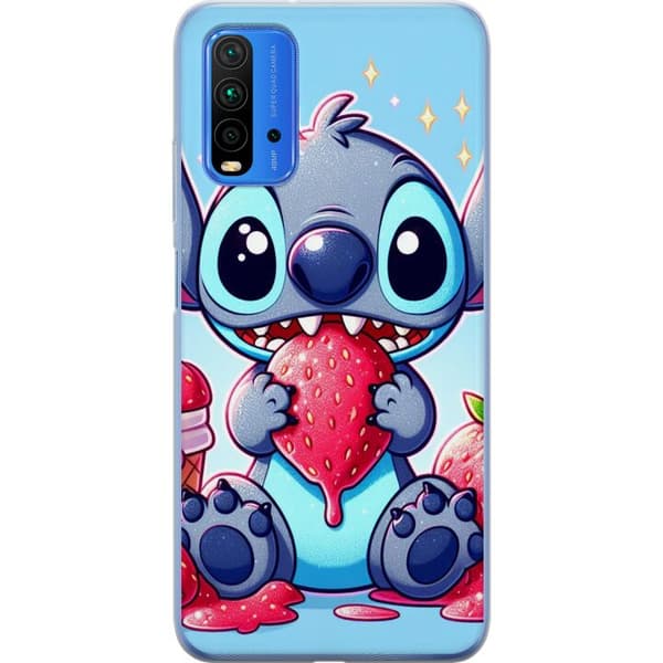 Xiaomi Redmi 9T Gjennomsiktig deksel Strawberry Stitch