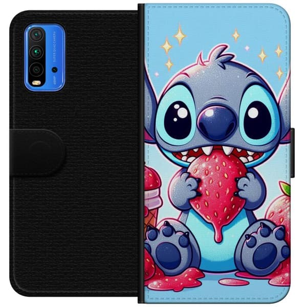 Xiaomi Redmi Note 9 4G Tegnebogsetui Strawberry Stitch