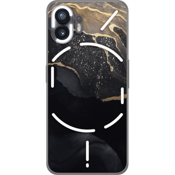 Nothing Phone (2) Genomskinligt Skal Svart guld abstrakt