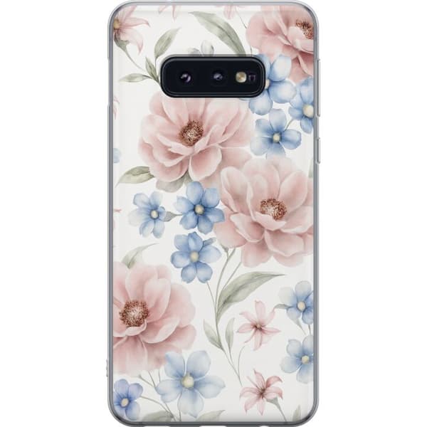 Samsung Galaxy S10e Läpinäkyvä kuori Romanttiset kukat