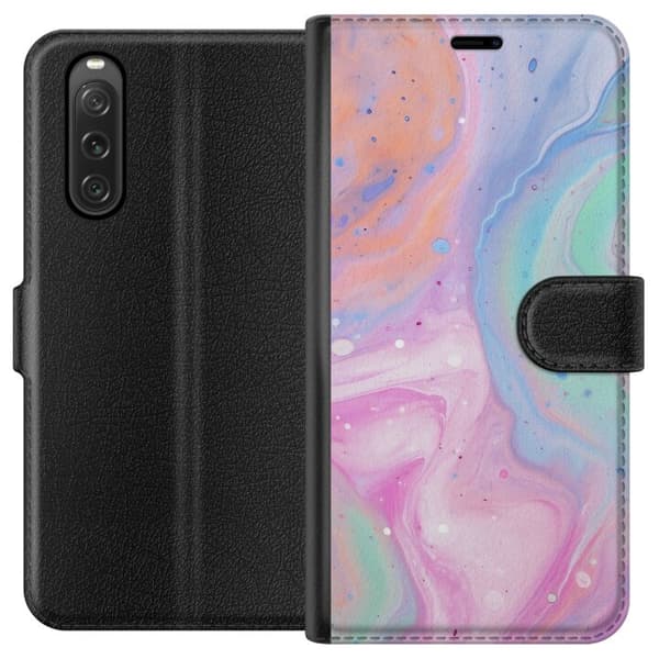 Sony Xperia 10 V Lompakkokotelo Pastellimarmori