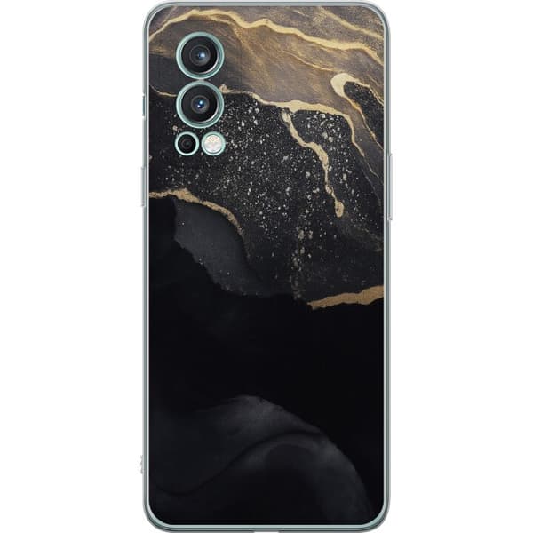 OnePlus Nord 2 5G Genomskinligt Skal Svart guld abstrakt