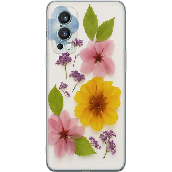OnePlus Nord 2 5G Gjennomsiktig deksel Pressede blomster