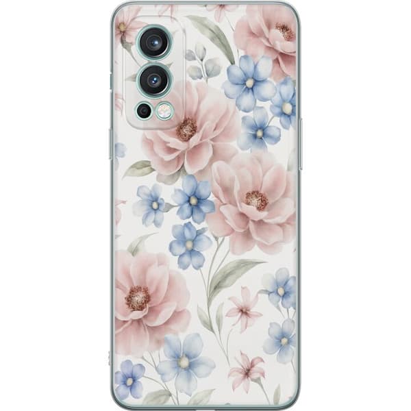 OnePlus Nord 2 5G Gjennomsiktig deksel Romantiske blomster