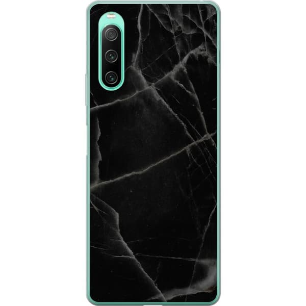 Sony Xperia 10 IV Läpinäkyvä kuori Musta marmori
