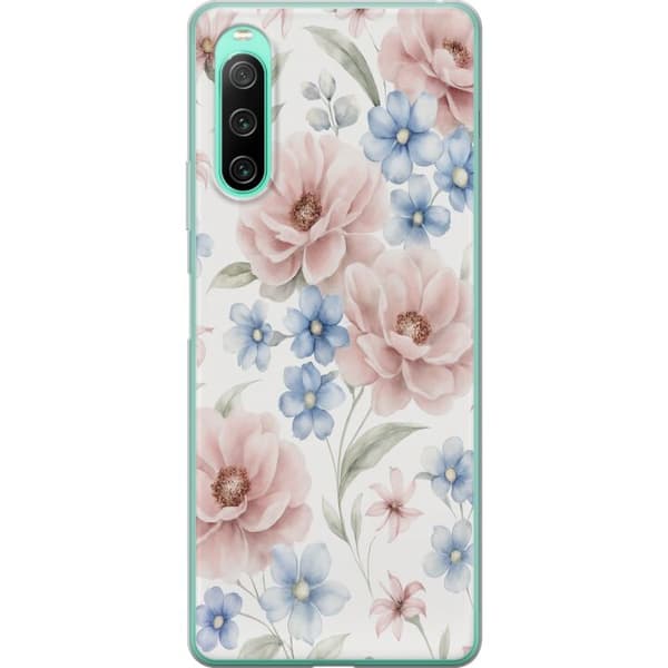 Sony Xperia 10 IV Gjennomsiktig deksel Romantiske blomster