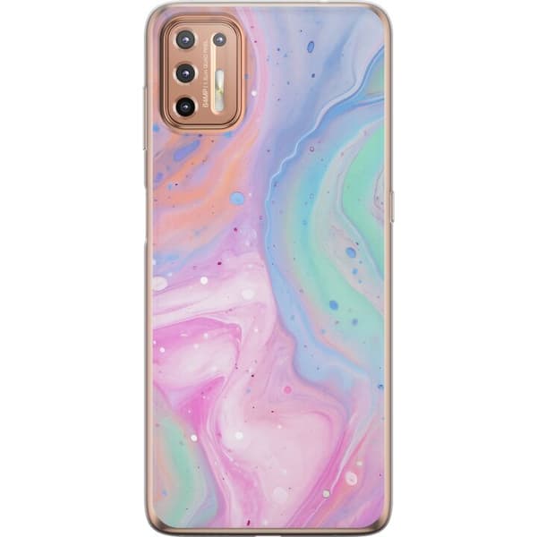 Motorola Moto G9 Plus Genomskinligt Skal Pastellmarmor