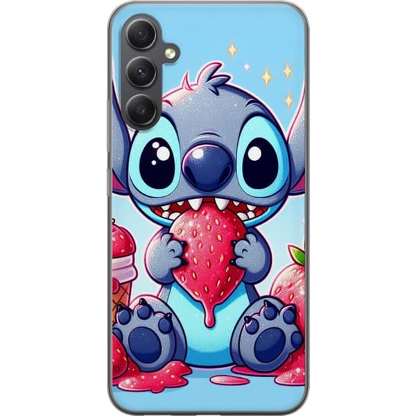 Samsung Galaxy A16 5G Genomskinligt Skal Strawberry Stitch