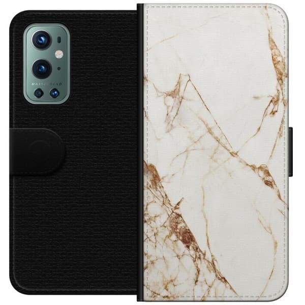 OnePlus 9 Pro Tegnebogsetui Hvid marmor