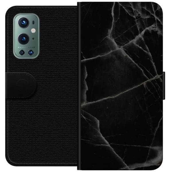 OnePlus 9 Pro Tegnebogsetui Sort marmor