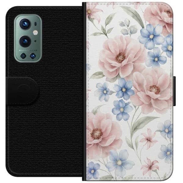 OnePlus 9 Pro Tegnebogsetui Romantiske blomster