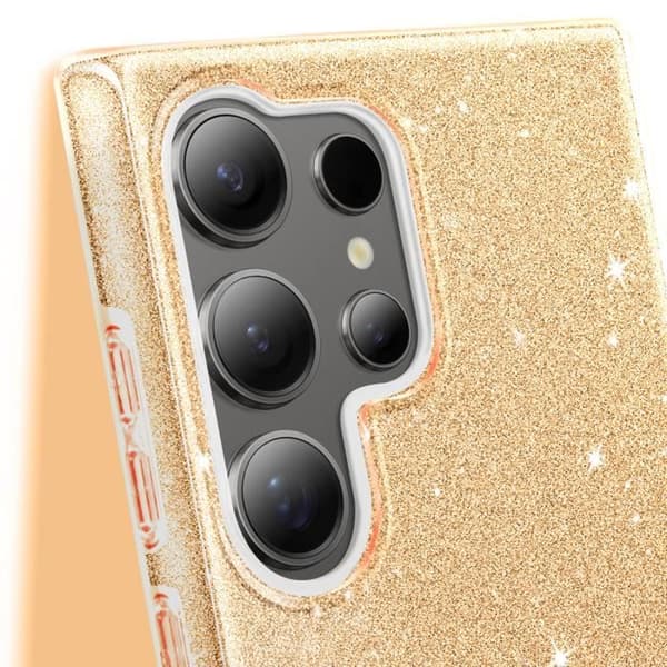 Coque Paillette för Samsung Galaxy S24 Ultra Silikon Ultra tunn Guld