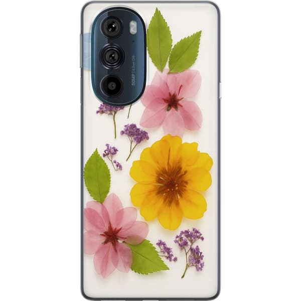 Motorola Edge 30 Pro Gjennomsiktig deksel Pressede blomster