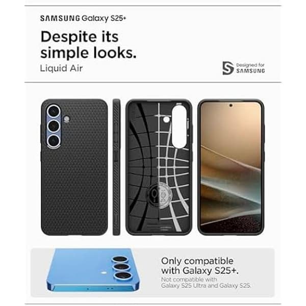 Coque - SPIGEN - Samsung Galaxy S25 Plus - Mattsvart - Stötsäker - Bekväm att hålla i