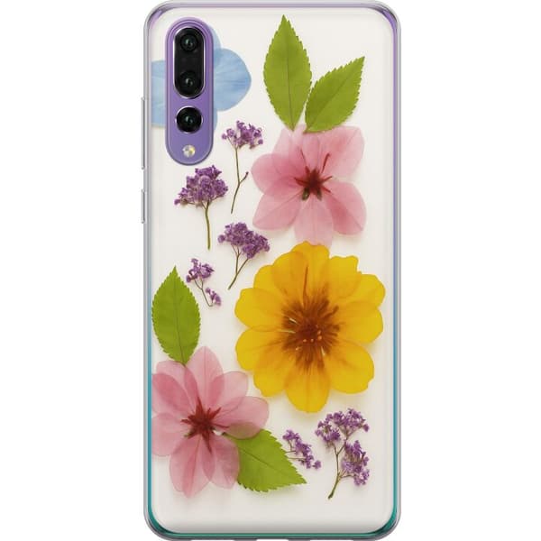 Huawei P20 Pro Gennemsigtig cover Pressede blomster
