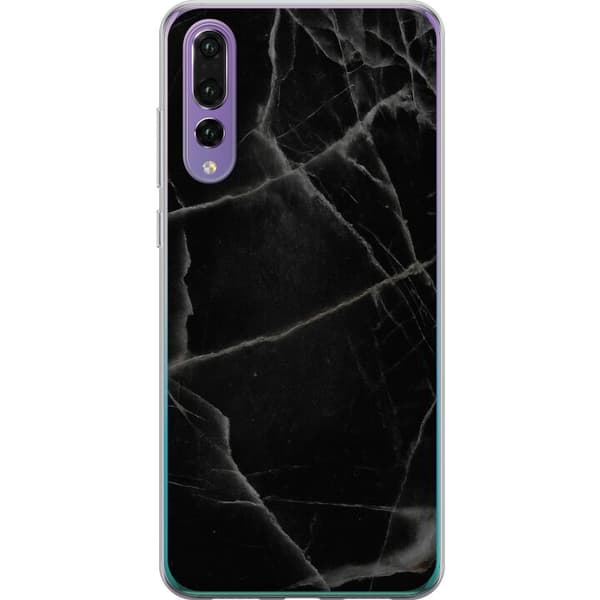 Huawei P20 Pro Läpinäkyvä kuori Musta marmori
