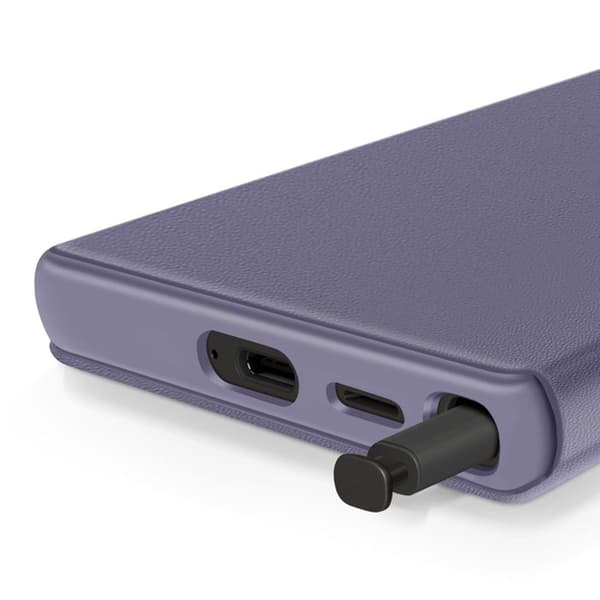 Fönsteretui för Samsung Galaxy S24 Ultra med kortficklock Lavendel