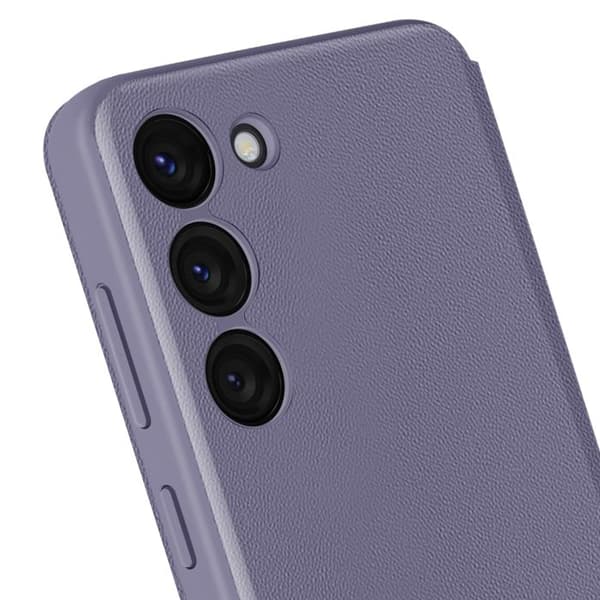 Fönsterfodral för Samsung Galaxy S23 med kortficka Lavendel