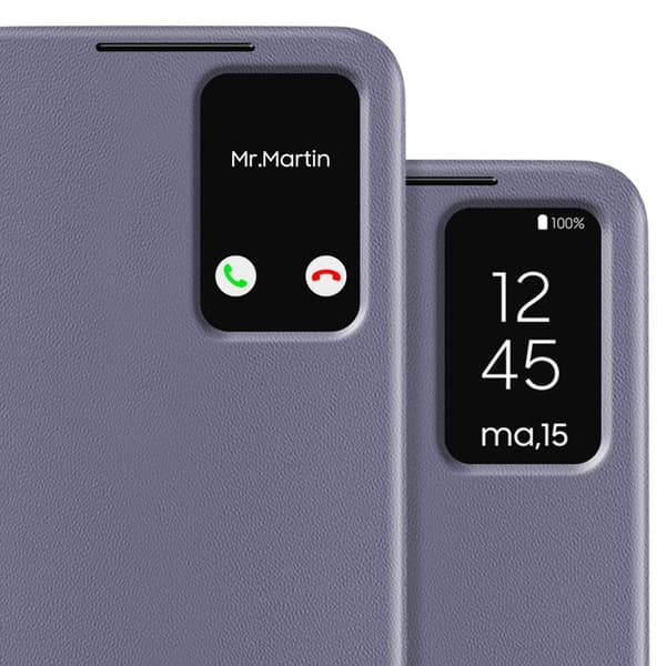 Fönsterfodral för Samsung Galaxy S23 med kortficka Lavendel