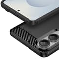 Miniatyrbild 3 av 5: Coque för Samsung Galaxy S25 Edge Silikondesign Kolfiberborstat Svart