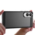 Miniatyrbild 4 av 5: Coque för Samsung Galaxy S25 Edge Silikondesign Kolfiberborstat Svart