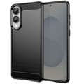 Miniatyrbild 5 av 5: Coque för Samsung Galaxy S25 Edge Silikondesign Kolfiberborstat Svart
