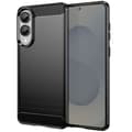 Miniatyrbild 2 av 5: Coque för Samsung Galaxy S25 Edge Silikondesign Kolfiberborstat Svart