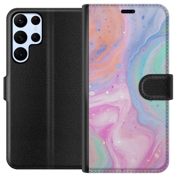 Samsung Galaxy S22 Ultra 5G Tegnebogsetui Pastelmarmor