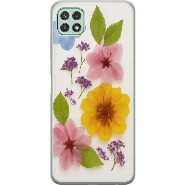 Samsung Galaxy A22 5G Gjennomsiktig deksel Pressede blomster