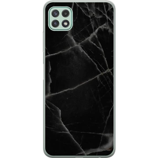 Samsung Galaxy A22 5G Läpinäkyvä kuori Musta marmori