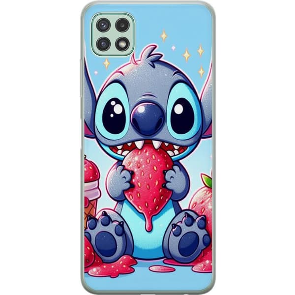 Samsung Galaxy A22 5G Gjennomsiktig deksel Strawberry Stitch