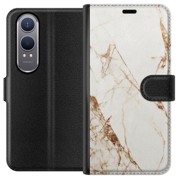 OnePlus Nord CE4 Lite Lompakkokotelo Valkoinen marmori