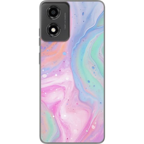 Motorola Moto E14 Gjennomsiktig deksel Pastellmarmor