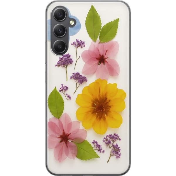 Samsung Galaxy A25 Genomskinligt Skal Pressade blommor