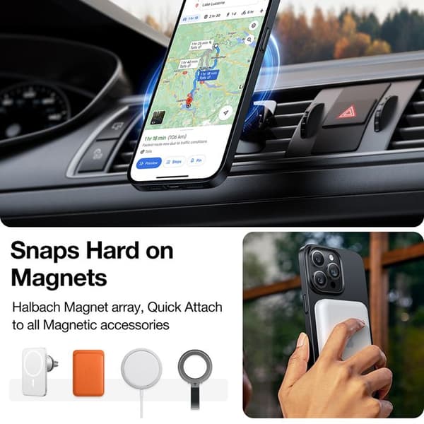 Skal för iPhone 15 Pro - Torras OriginFit-Mag serie - Svart