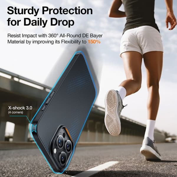 Skal för iPhone 15 Pro - Torras OriginFit-Mag serie - Svart