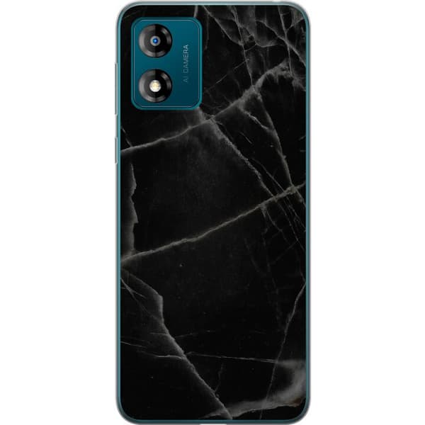 Motorola Moto E13 Genomskinligt Skal Svart marmor