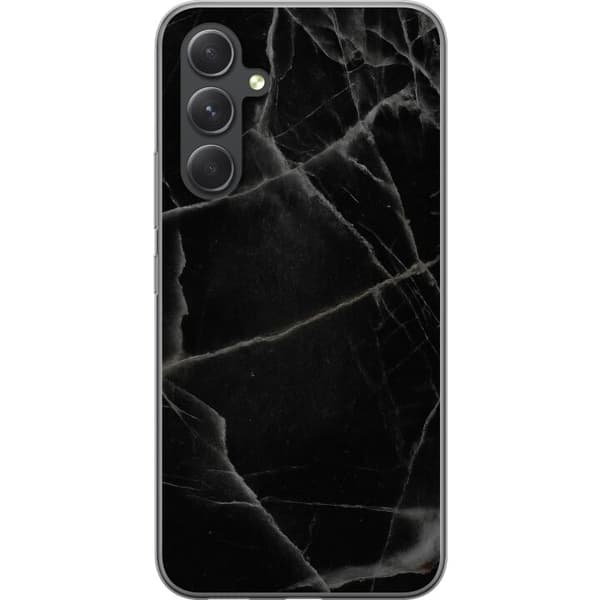 Samsung Galaxy A55 Läpinäkyvä kuori Musta marmori