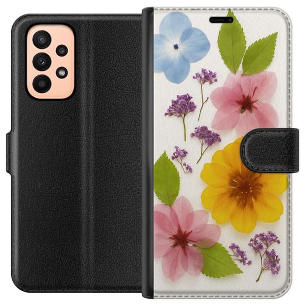Samsung Galaxy A23 Plånboksfodral Pressade blommor
