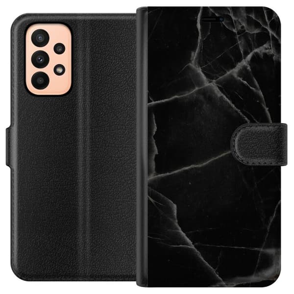 Samsung Galaxy A23 Plånboksfodral Svart marmor