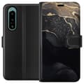 Miniatyrbillede 1 af 3: Sony Xperia 5 IV Tegnebogsetui Sort guld abstrakt