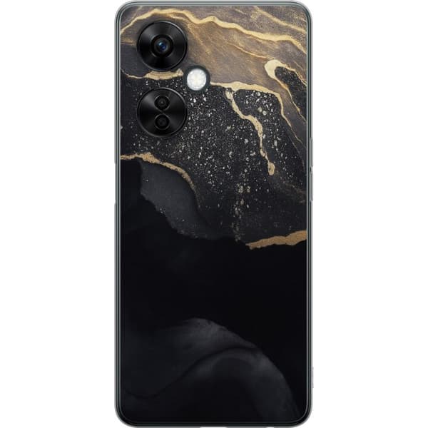 OnePlus Nord CE3 Gjennomsiktig deksel Svart gull abstrakt