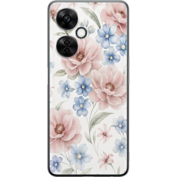 OnePlus Nord CE3 Genomskinligt Skal Romantiska blommor