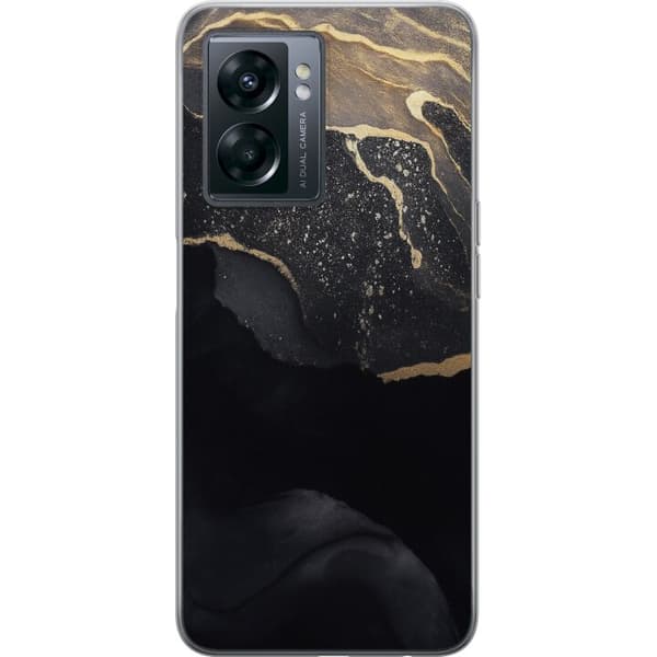 OnePlus Nord N300 Läpinäkyvä kuori Musta kulta abstrakti