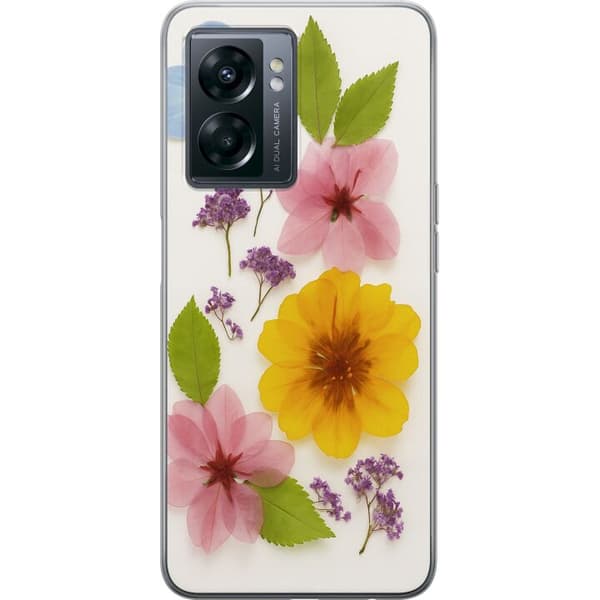 OnePlus Nord N300 Gennemsigtig cover Pressede blomster