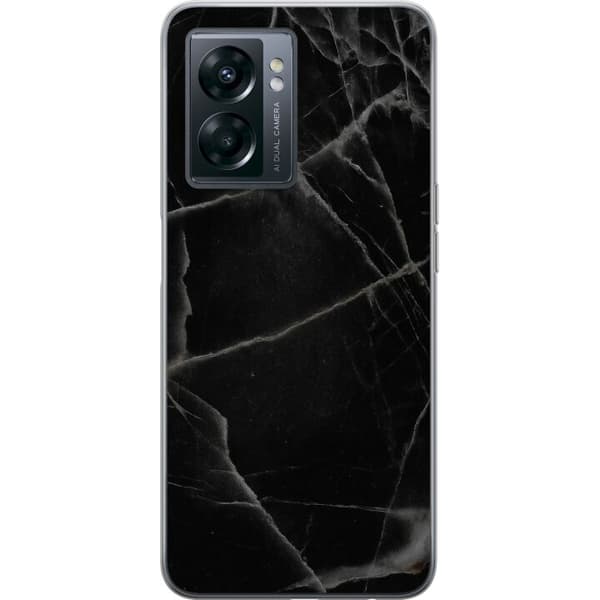 OnePlus Nord N300 Gennemsigtig cover Sort marmor
