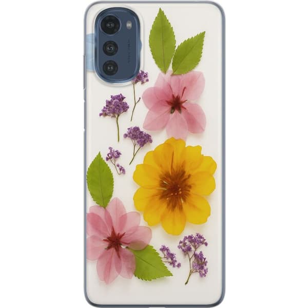 Motorola Moto E32s Gjennomsiktig deksel Pressede blomster