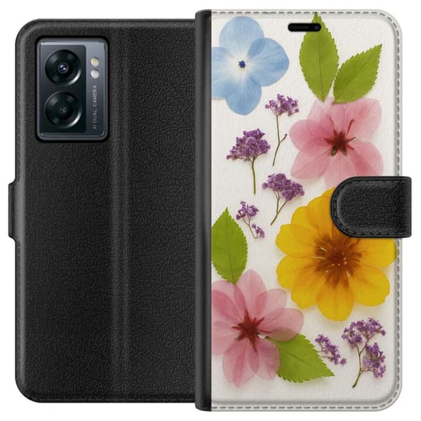 OnePlus Nord N300 Plånboksfodral Pressade blommor