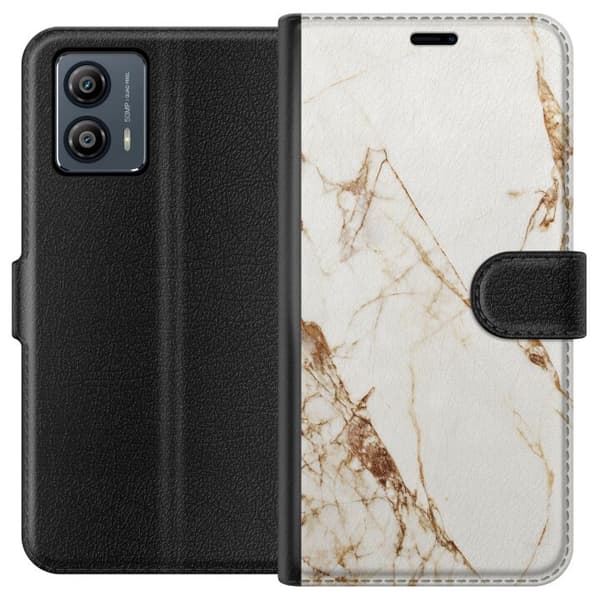 Motorola Moto G53 Lommeboketui Hvit marmor